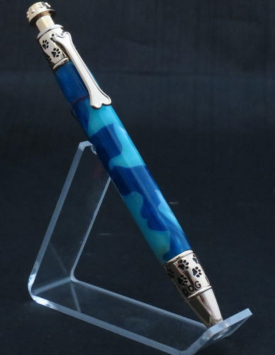 Gold and Blue Acrylic Dog Pen