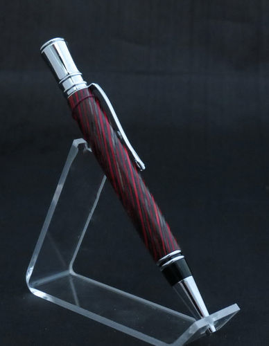 Chrome and Dark Red Pen