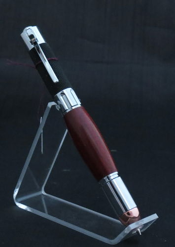 Chrome and Wood Click Pen