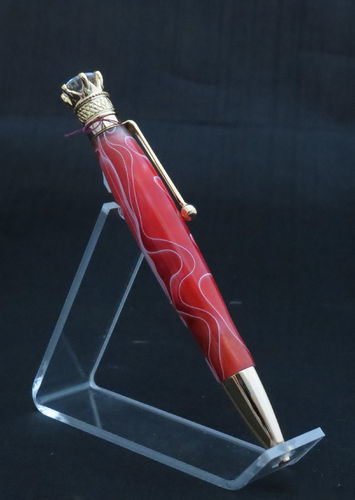 Gold and Pink Jewel Twist Pen