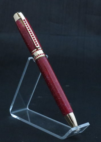 Gold and Pink Crystal Pen